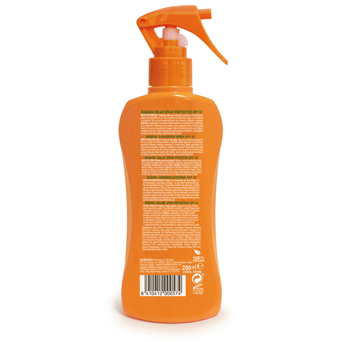 Body Sunscreen Spray Babaria Spf 50 200 ml