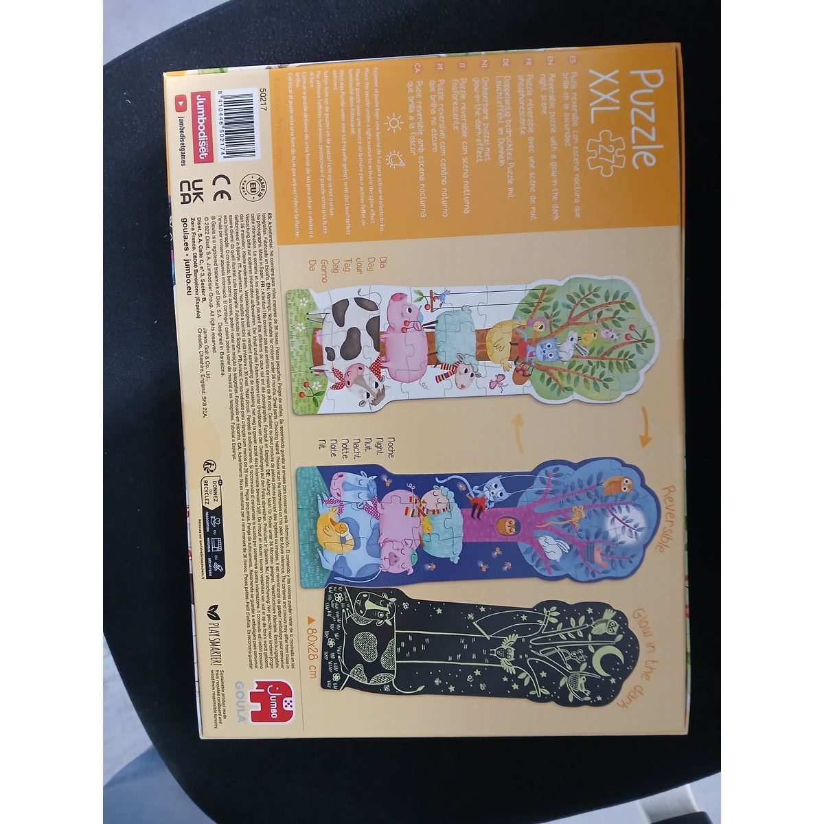 Puzzle Goula XXL Glow In The Dark Farm Reversible 80 x 28 cm 27 Pieces