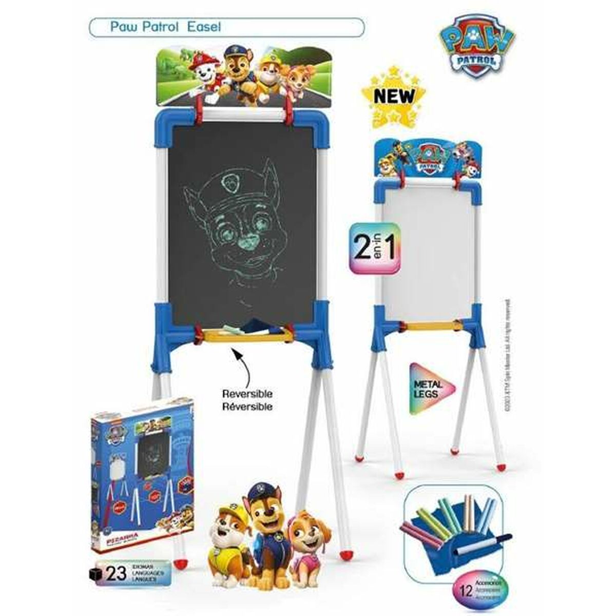 Double-sided Slate The Paw Patrol 37 x 32 x 98 cm Double-sided Slate The Paw Patrol 37 x 32 x 98 cm