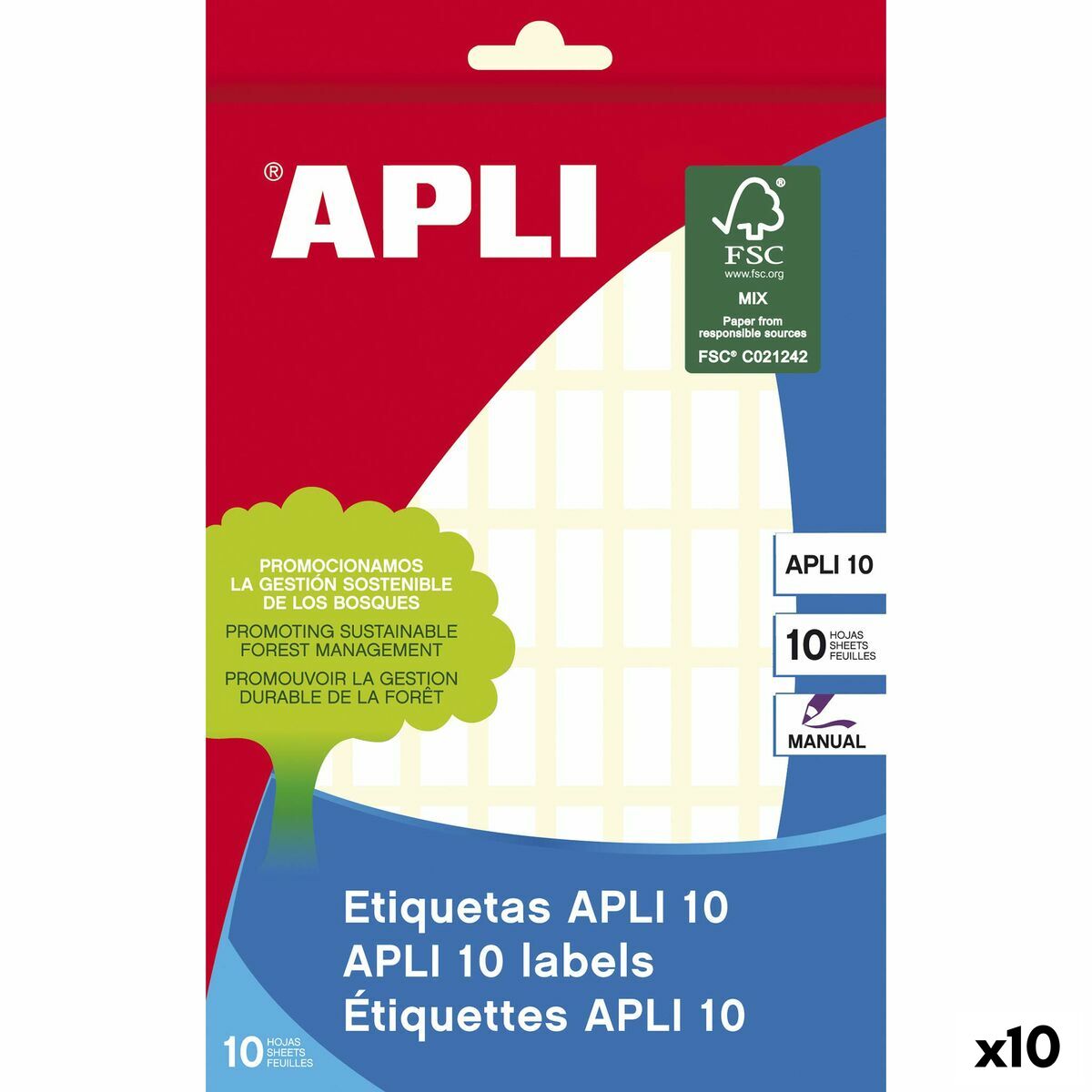 Adhesive labels Apli White Paper 10 Sheets 8 x 20 mm (10 Units) Adhesive labels Apli White Paper 10 Sheets 8 x 20 mm (10 Units)