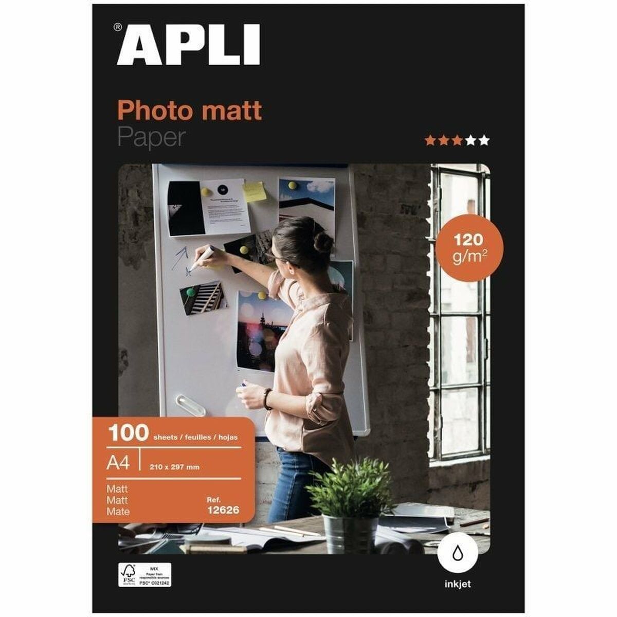 Glossy Photo Paper Apli 12626 (100 Units) Glossy Photo Paper Apli 12626 (100 Units)