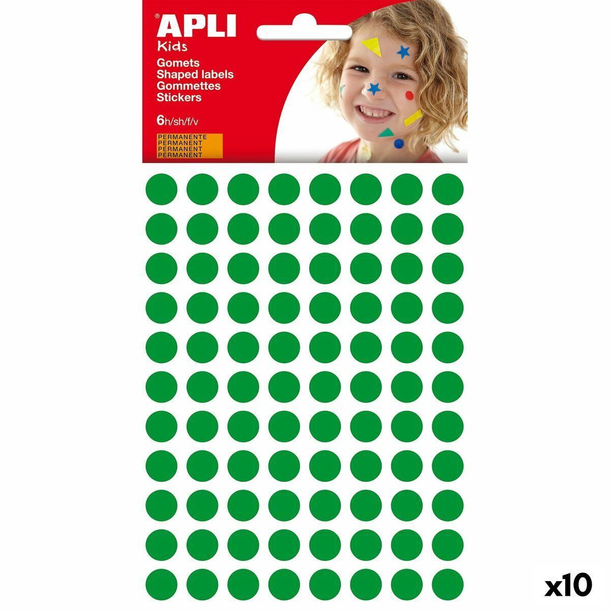 Stickers Apli Kids Gomets Green Circular (10 Units) Stickers Apli Kids Gomets Green Circular (10 Units)