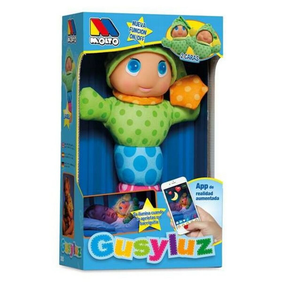 Fluffy toy Gusy Luz MoltÃ³ 385 Blue Pink Green Multicolour PVC (33 cm)