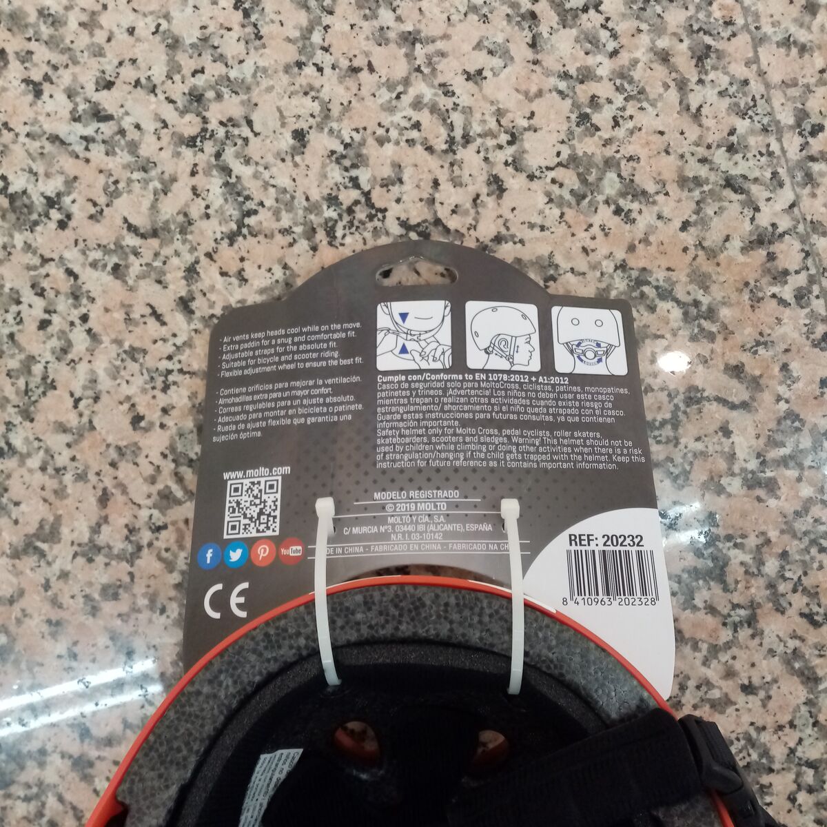 Baby Helmet Molt White Red 48-53 cm