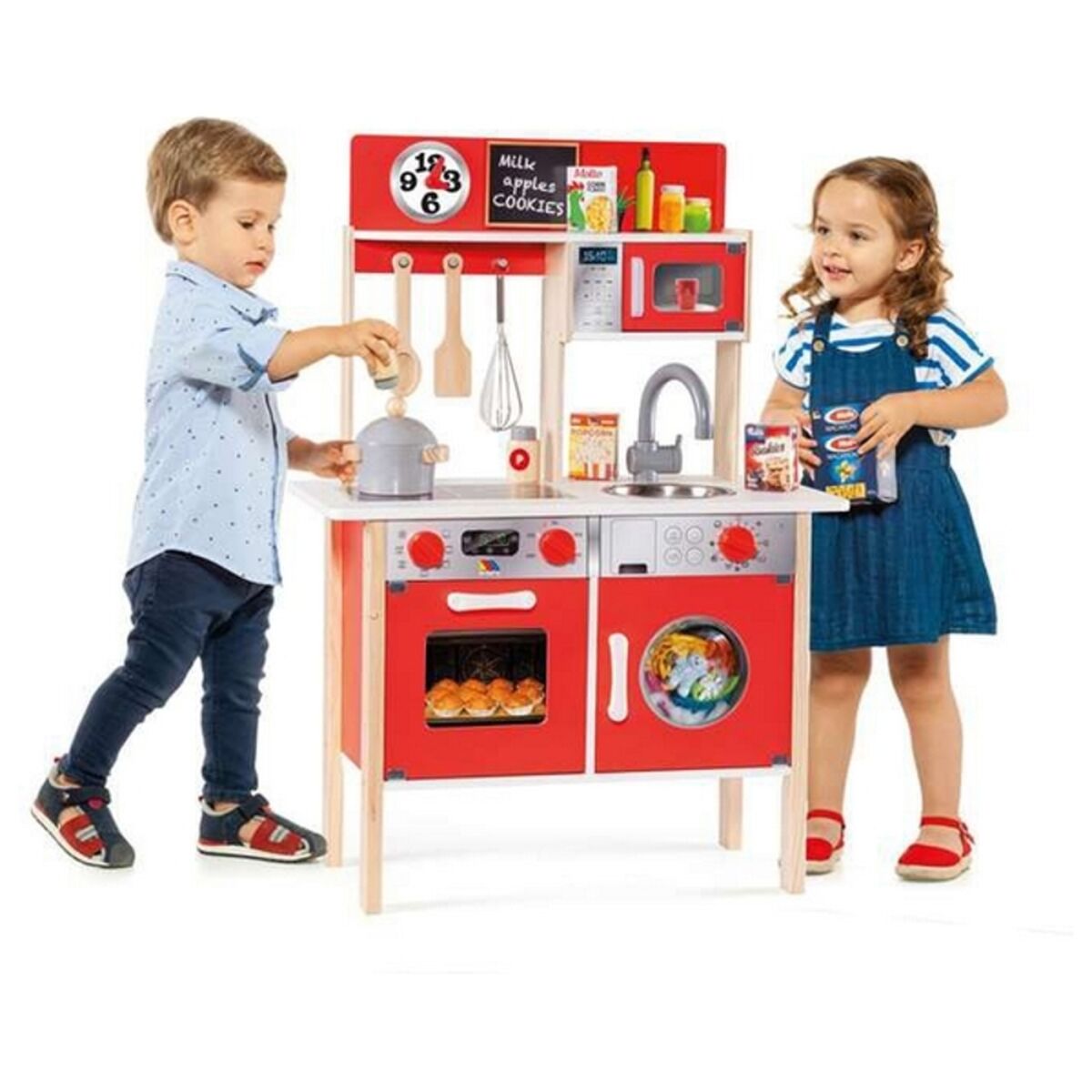 Toy kitchen Molt 21292 Wood Red (10 pcs)