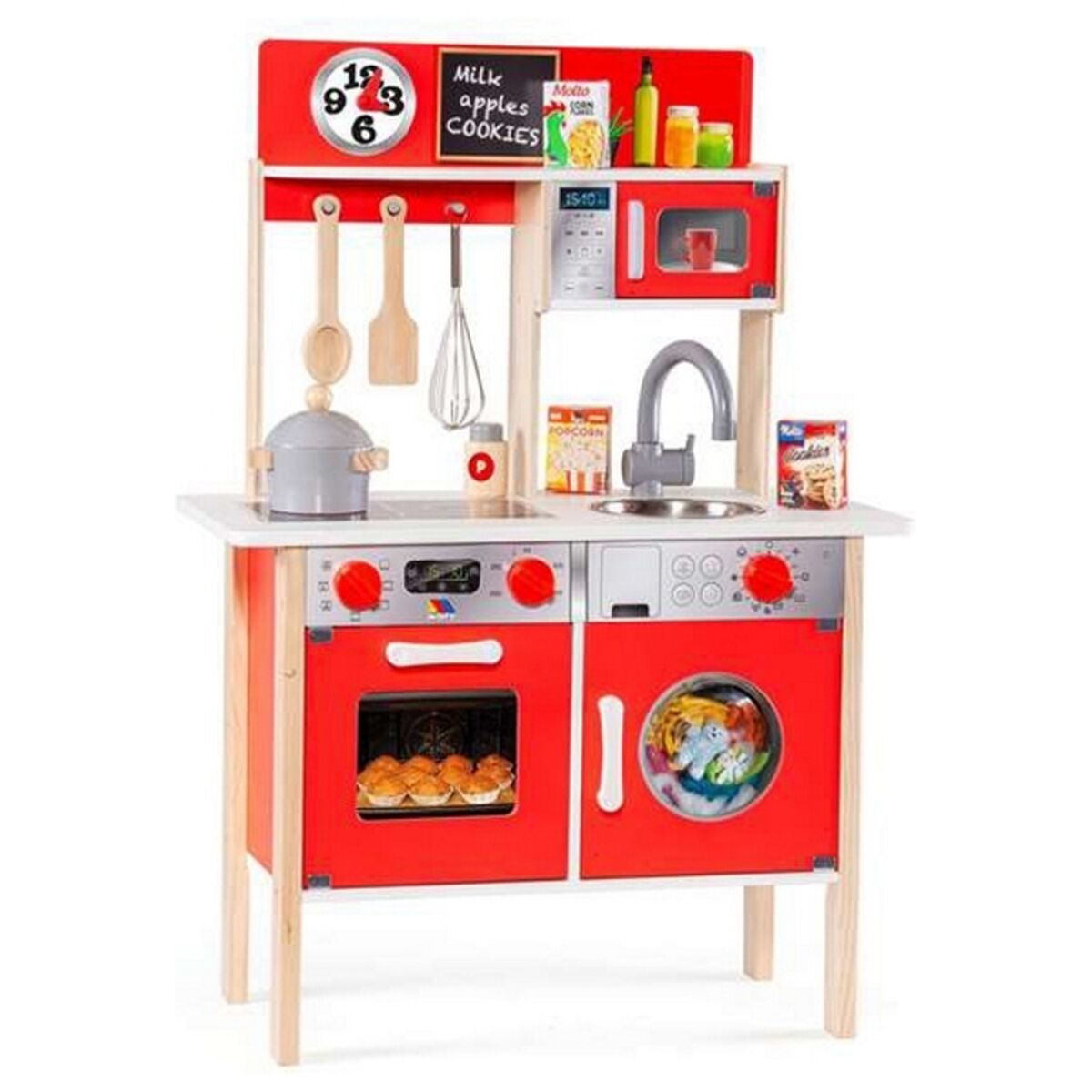 Toy kitchen Molt 21292 Wood Red (10 pcs)