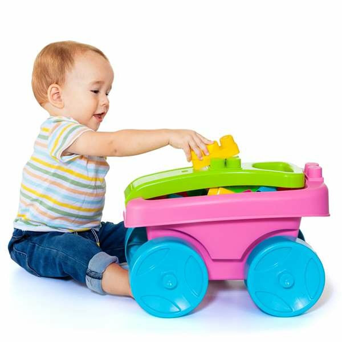 Building Blocks Molt 20 Pieces Trolley Pink