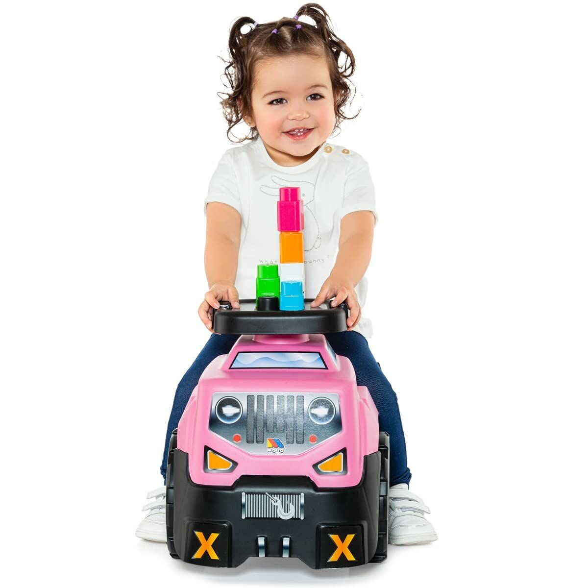 Tricycle Moltó 3×1 Wheels & Blocks 10 Pieces 89 cm Pink