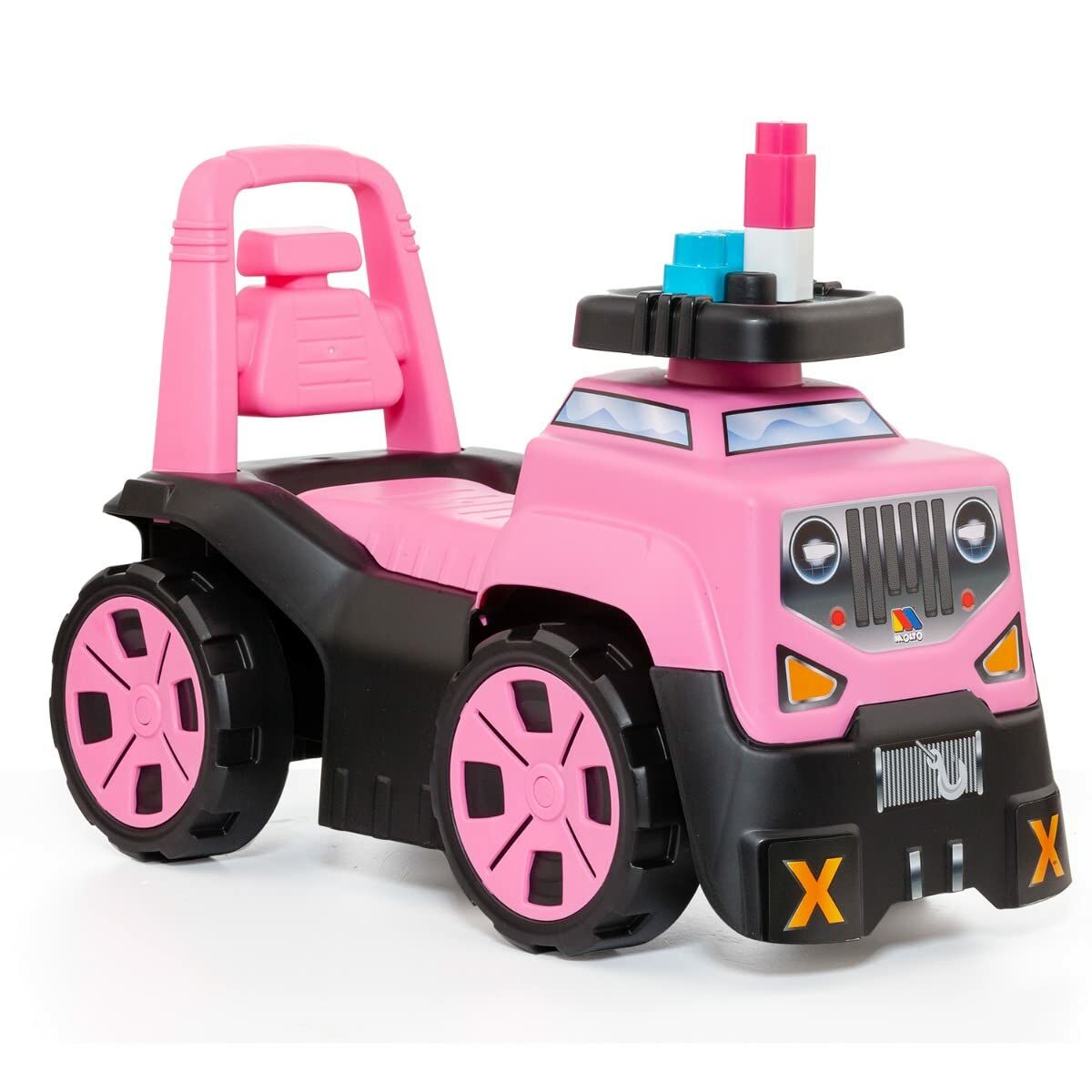 Tricycle Moltó 3×1 Wheels & Blocks 10 Pieces 89 cm Pink