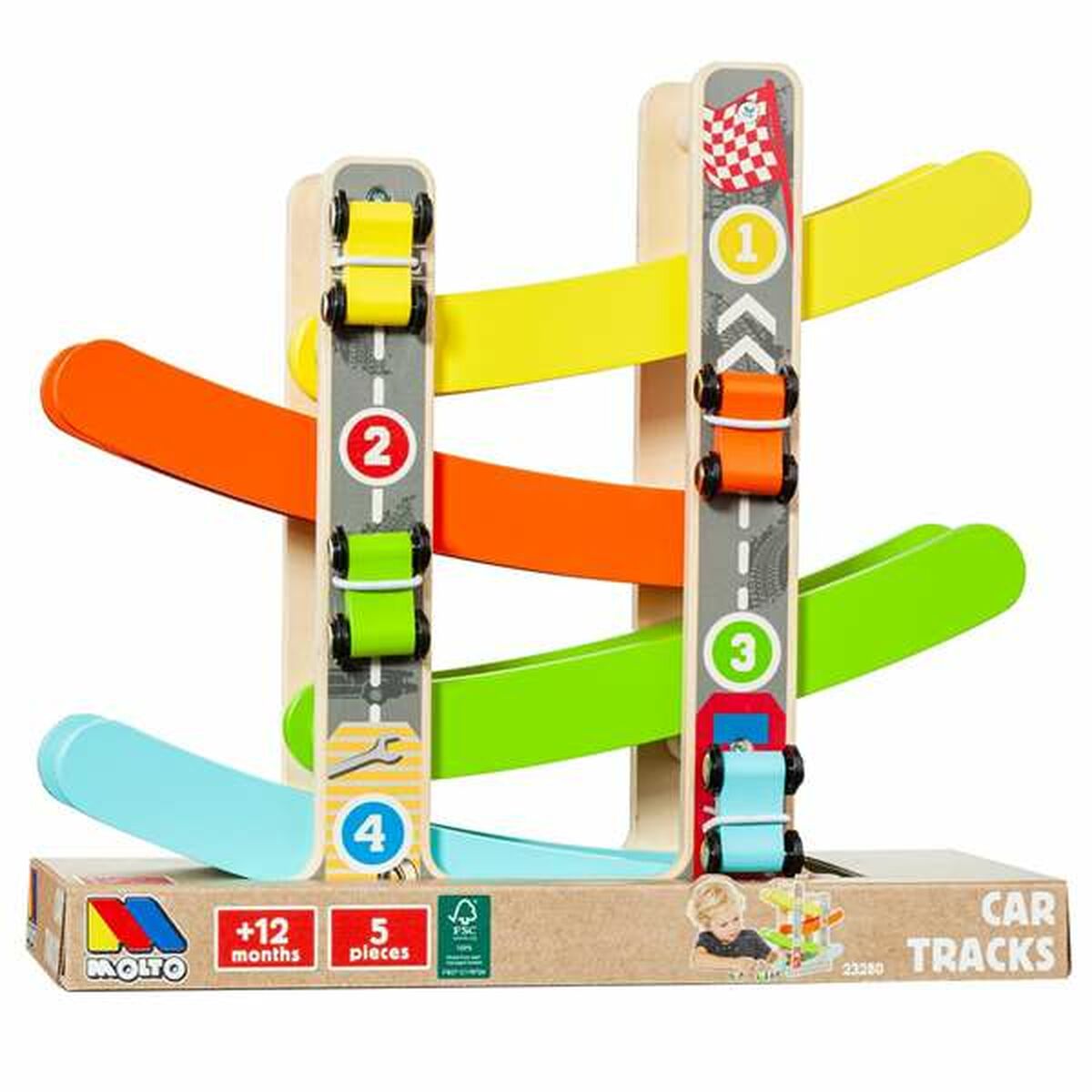 Wooden Track with Ramps for Car Molt