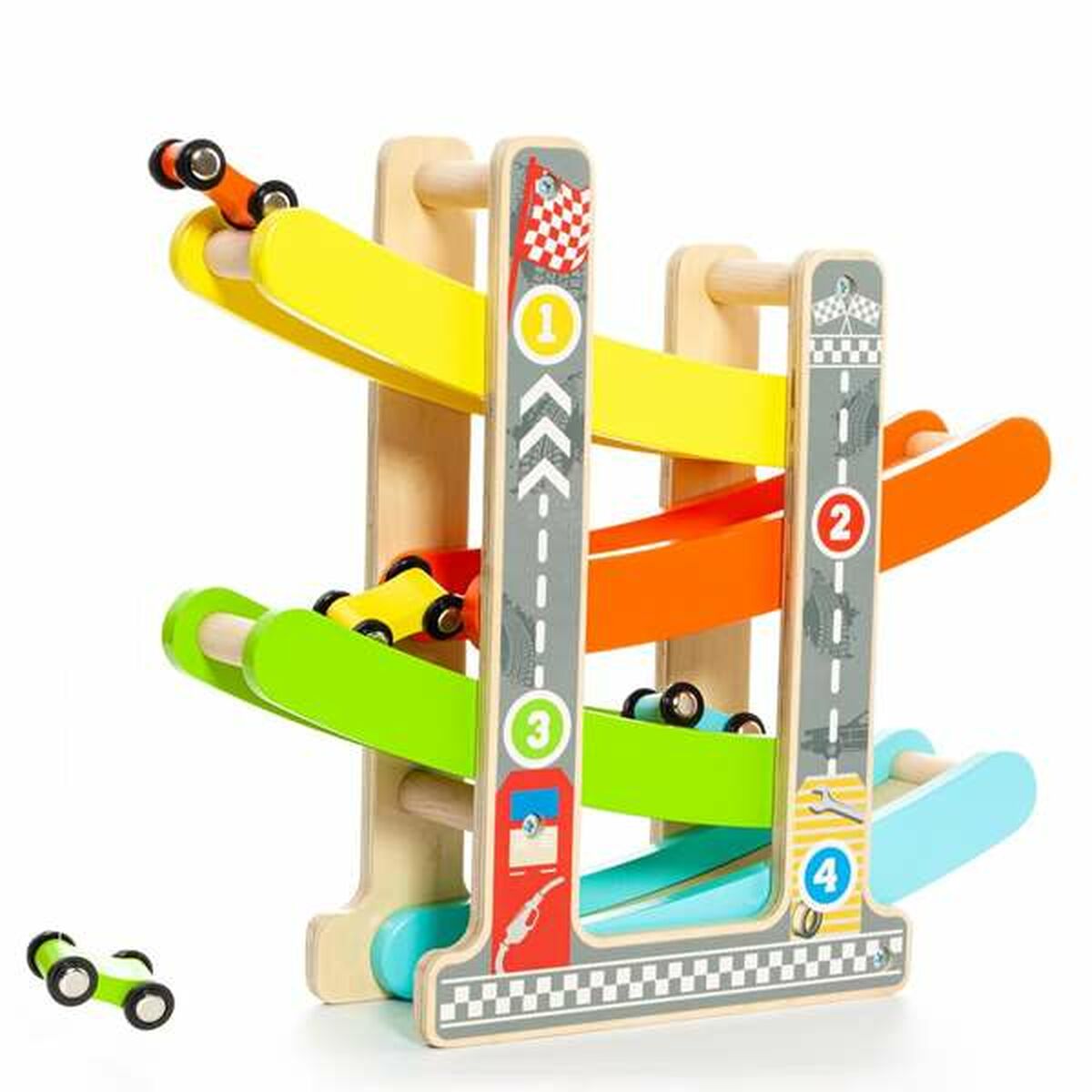 Wooden Track with Ramps for Car Molt