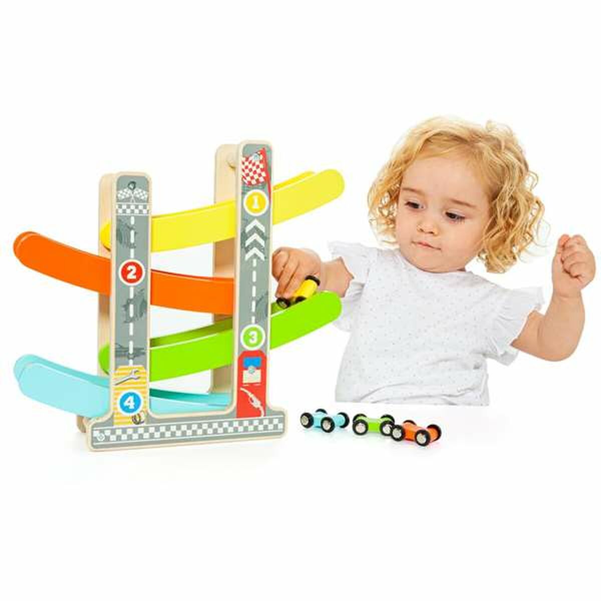 Wooden Track with Ramps for Car Molt