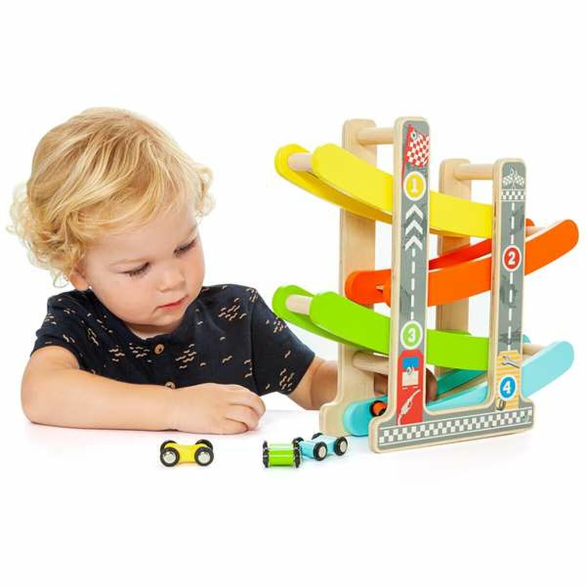 Wooden Track with Ramps for Car Molt