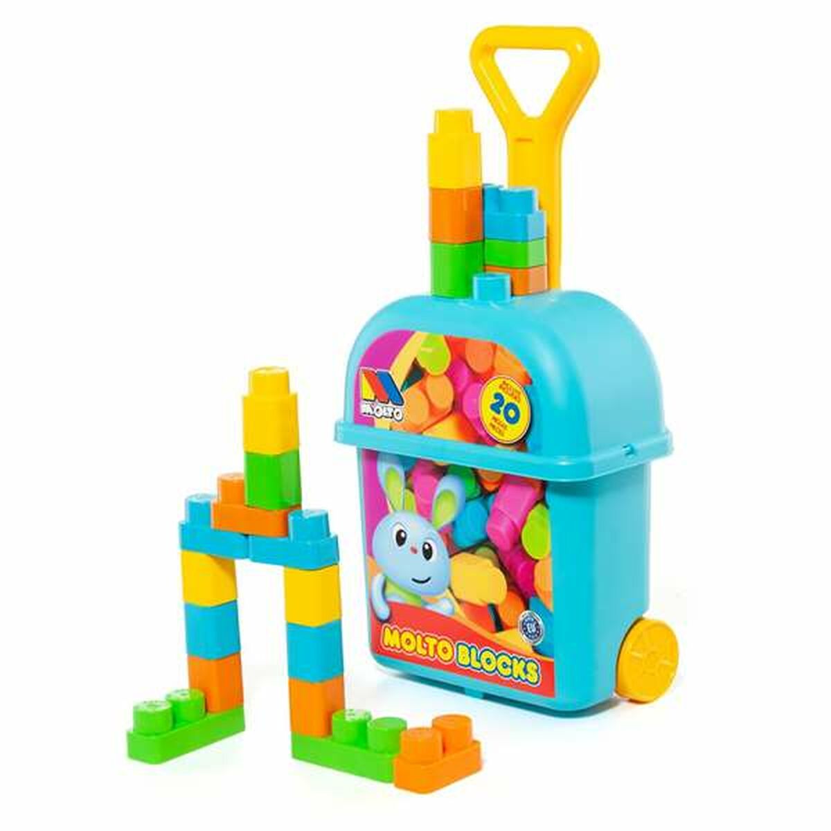 Building Blocks Game Moltó 20 Pieces Trolley Building Blocks Game Moltó 20 Pieces Trolley