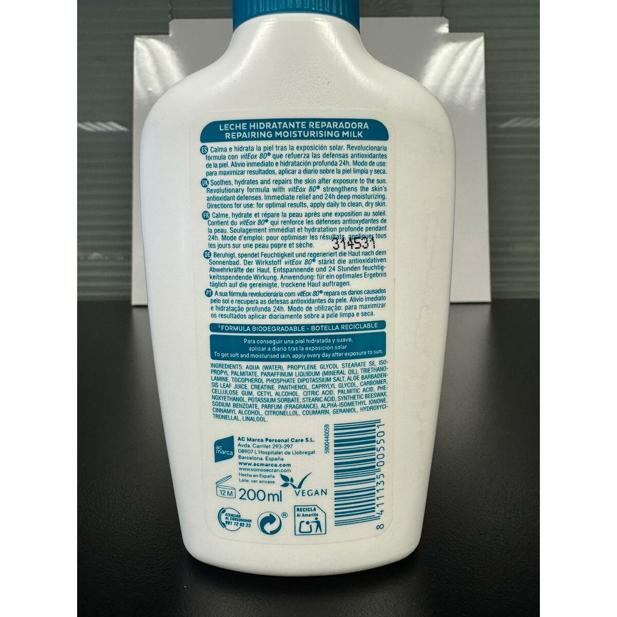 Body Lotion Repairing Aftersun Ecran 200 ml