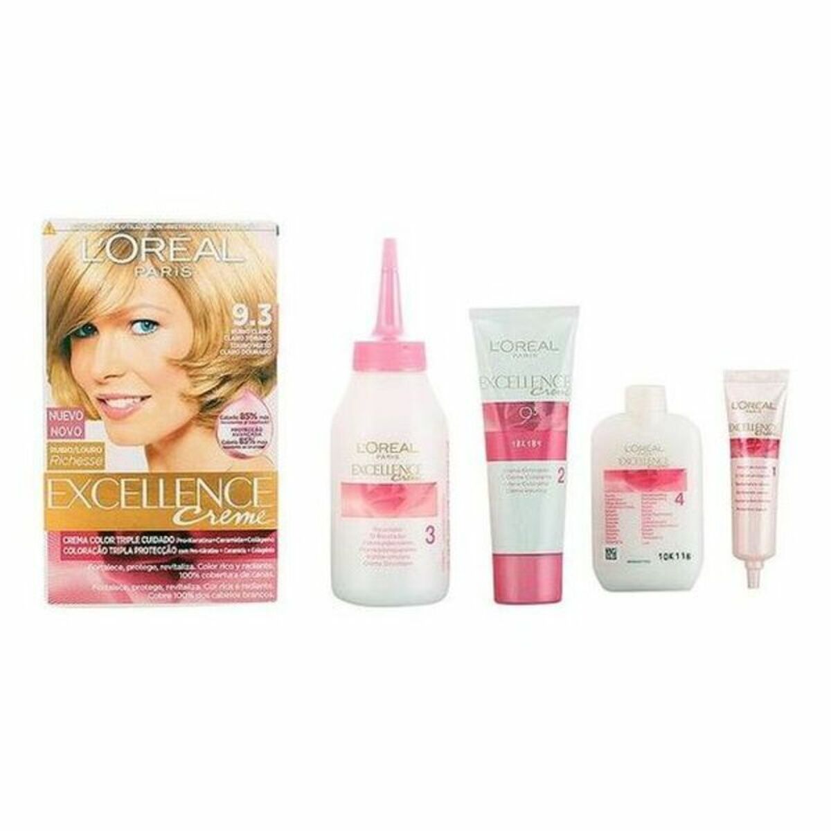 Permanent Dye Excellence L’Oreal Make Up Excellence Light Golden Blonde Nº 9.0-rubio muy claro Nº 8.0-rubio claro 192 ml