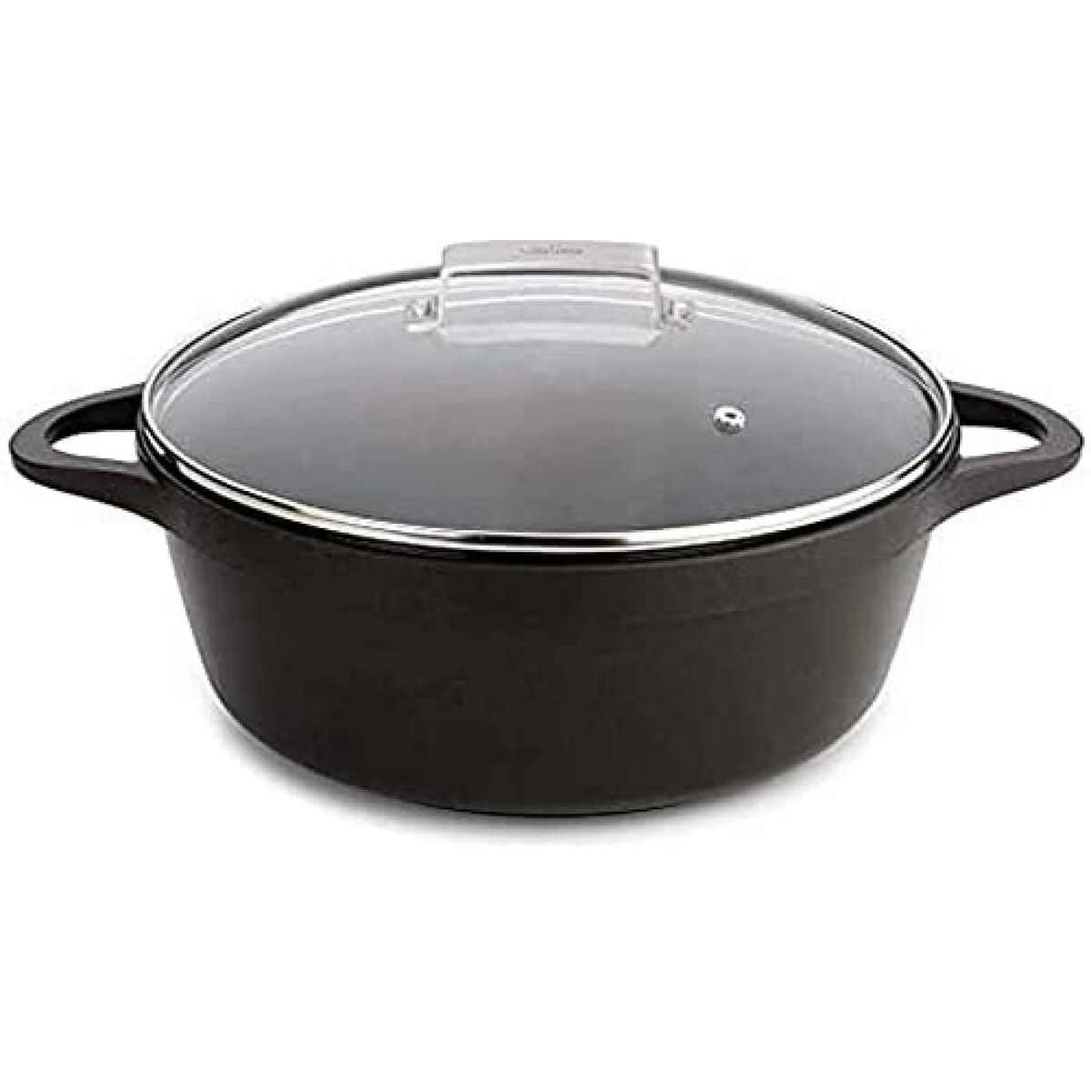 Casserole with lid Valira BLACK IND 24CM  24 cm Black Aluminium