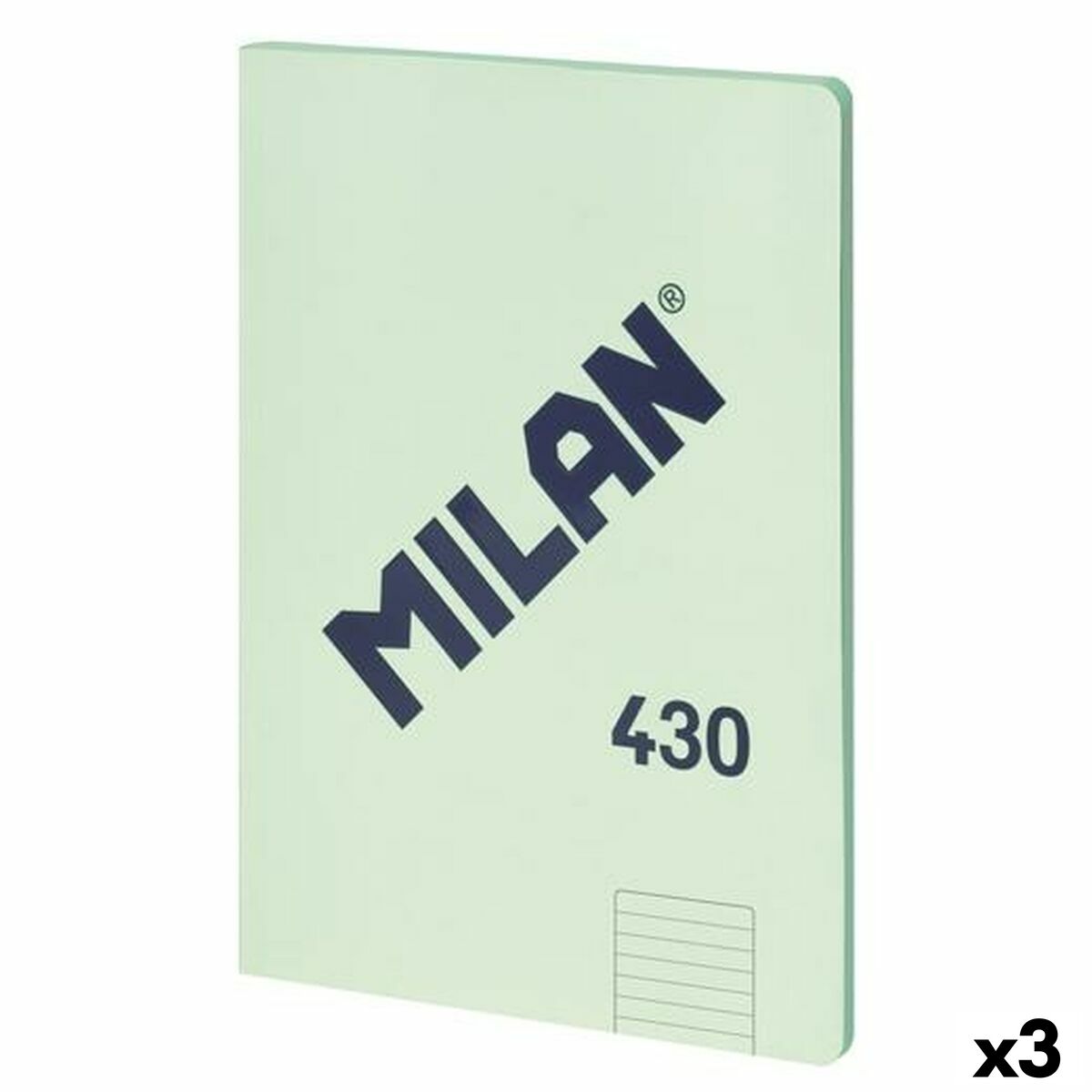 Notebook Milan 430 Green A4 48 Sheets 21 x 29,7 cm (3 Units) Notebook Milan 430 Green A4 48 Sheets 21 x 29,7 cm (3 Units)