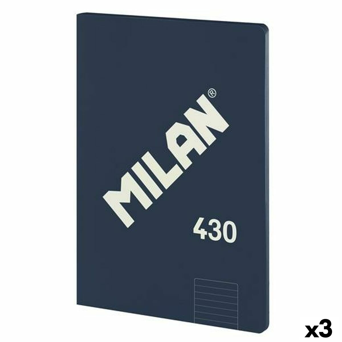 Notebook Milan 430 Blue A4 48 Sheets 21 x 29,7 cm (3 Units) Notebook Milan 430 Blue A4 48 Sheets 21 x 29,7 cm (3 Units)