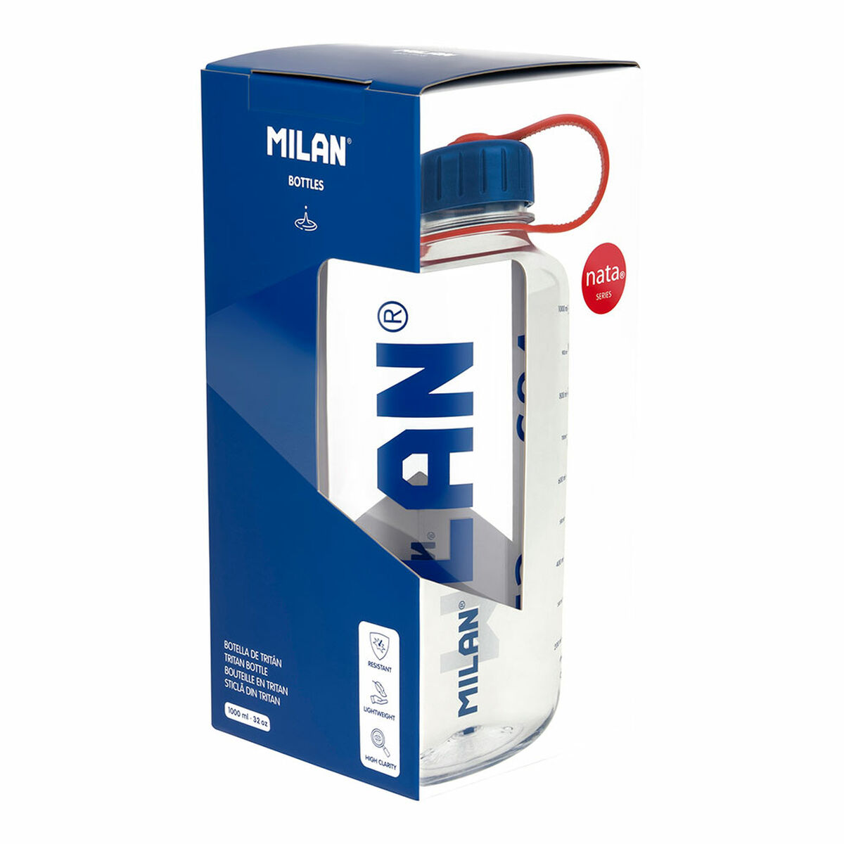 Water bottle Milan 1 L Transparent Plastic