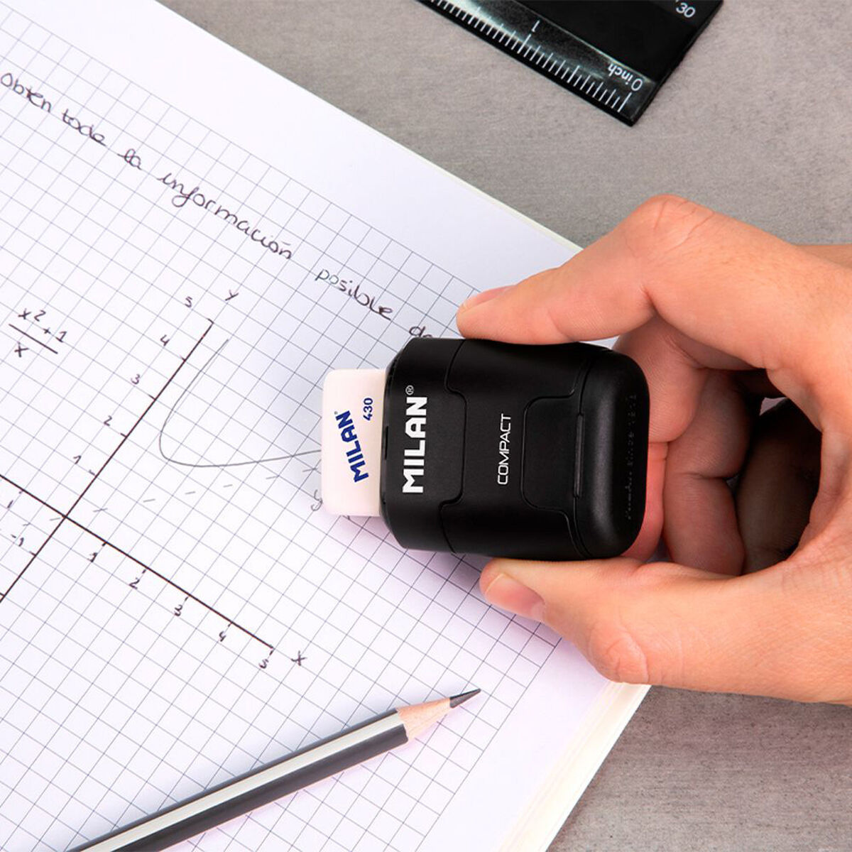 Pencil Sharpener Milan compactserie especial shadow Black Natural rubber