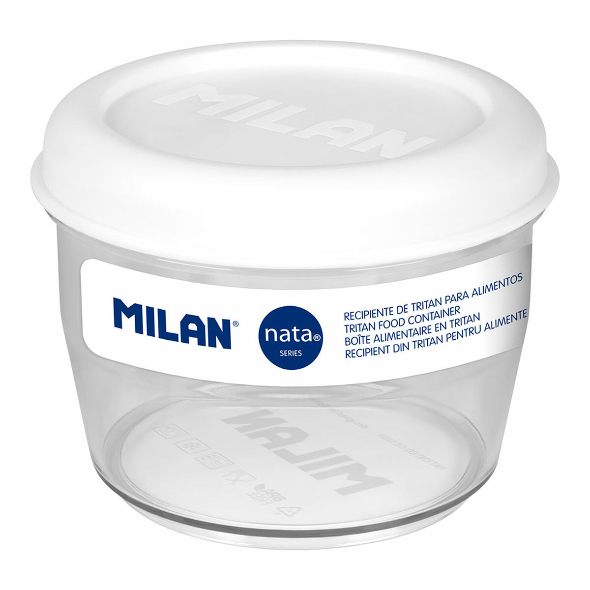Hermetic Lunch Box Milan 500 ml White Transparent Plastic Circular  12 cm