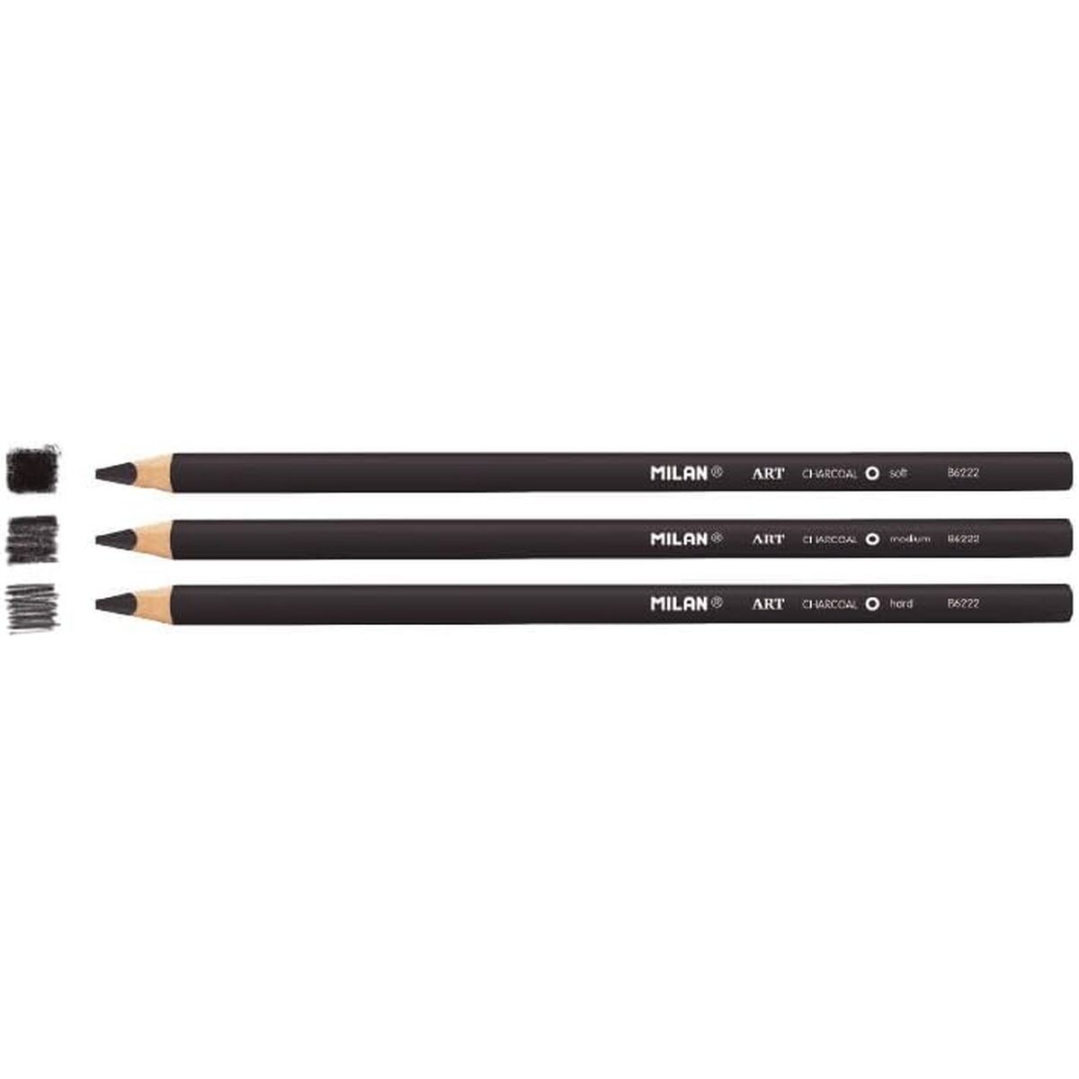 Pencil Set Milan Art Black 4 mm Circular 3 Pieces