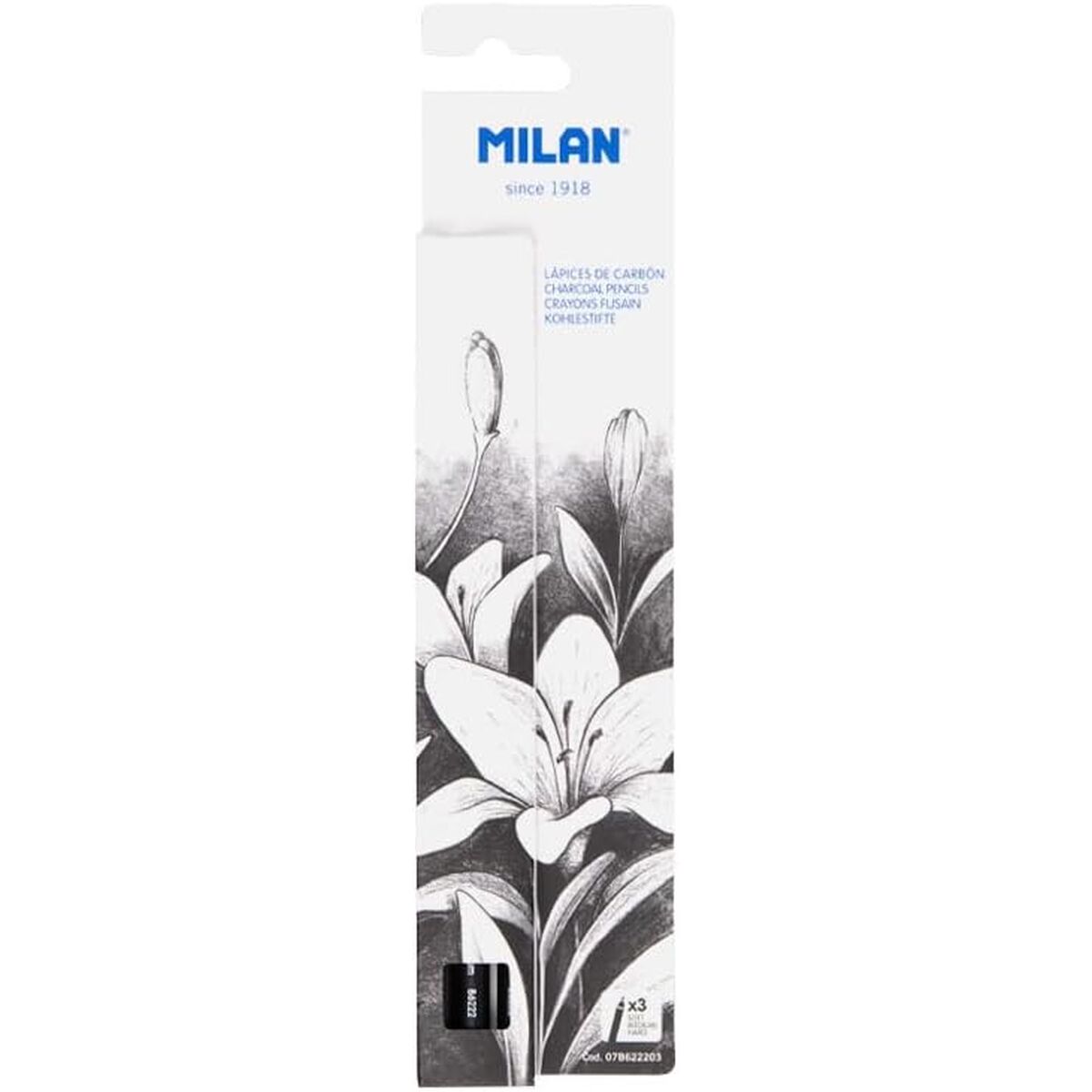 Pencil Set Milan Art Black 4 mm Circular 3 Pieces