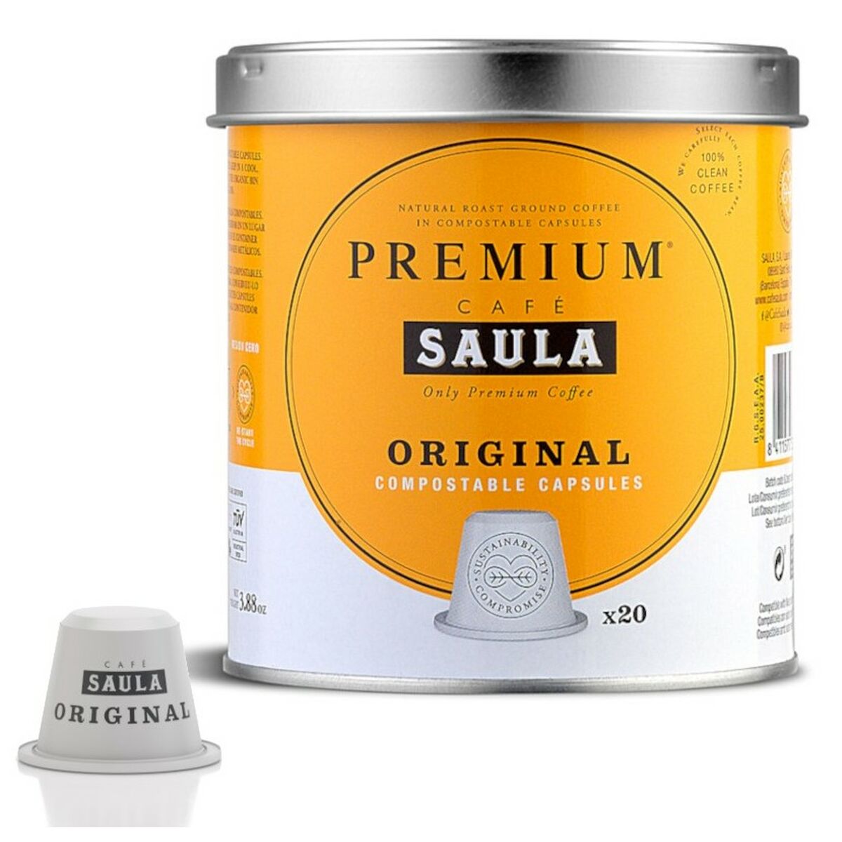 Coffee Capsules with Case Saula COMPOSTABLE INTENSE Coffee Capsules with Case Saula COMPOSTABLE INTENSE