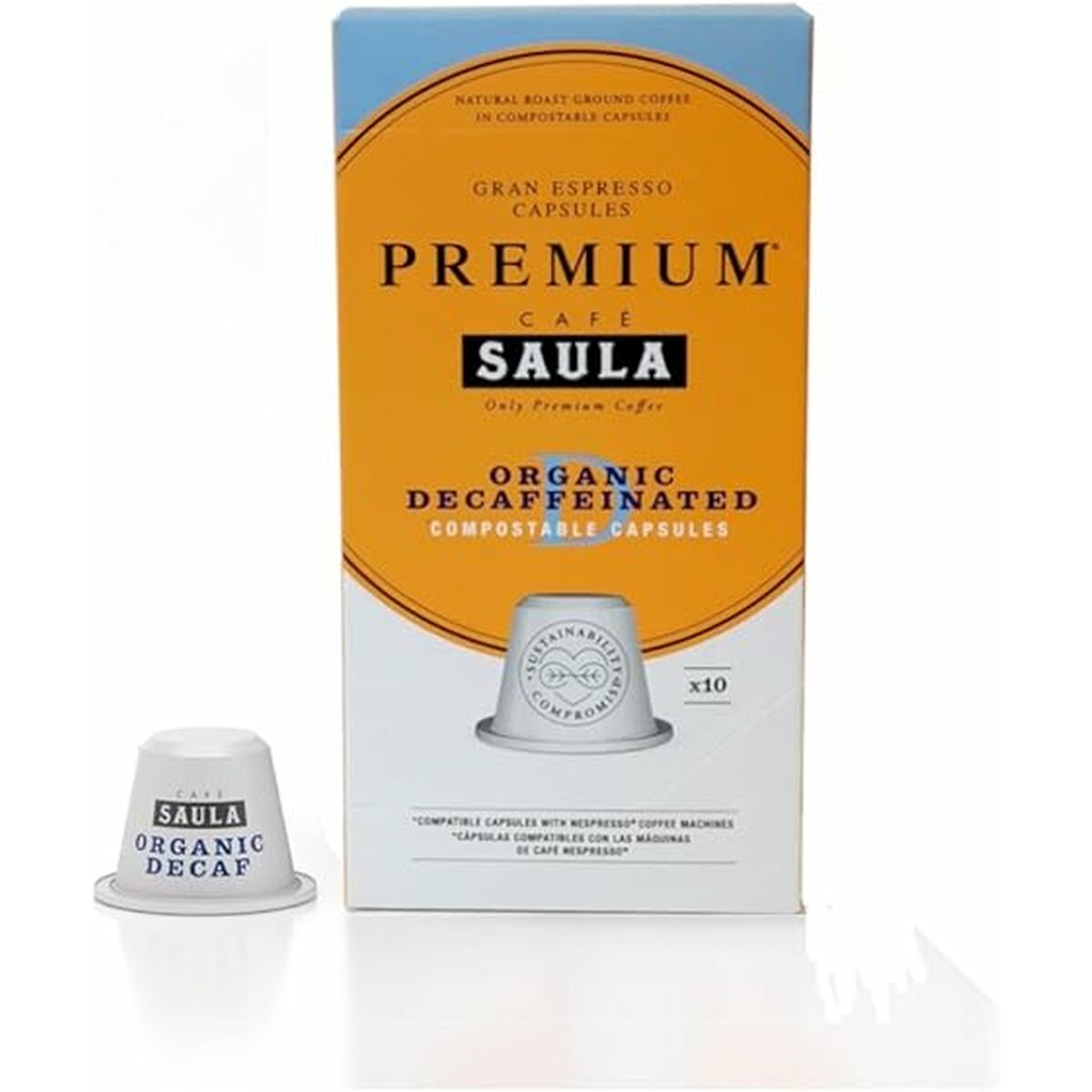 Coffee Capsules with Case Saula 30338182 ORGANIC DECAF 10CAP ZERO Coffee Capsules with Case Saula 30338182 ORGANIC DECAF 10CAP ZERO
