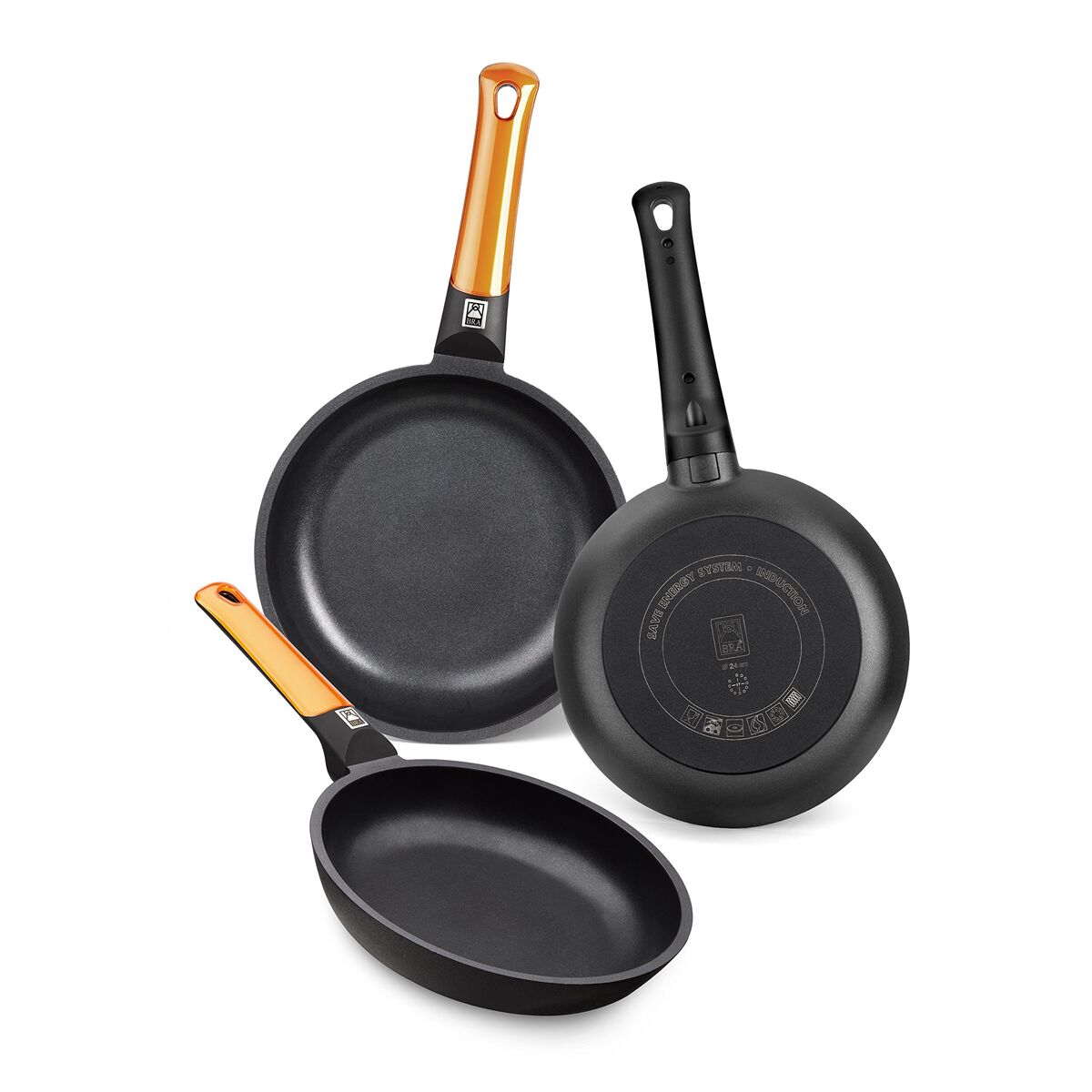Pan BRA Toughened aluminium  20 cm Black Orange
