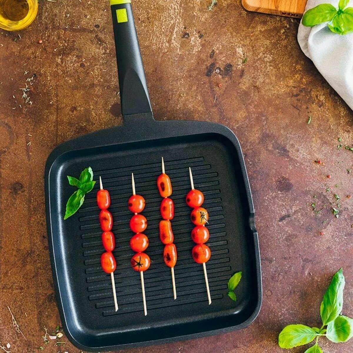 Grill pan BRA FOODIE 28X28 Stainless steel Aluminium  28 cm