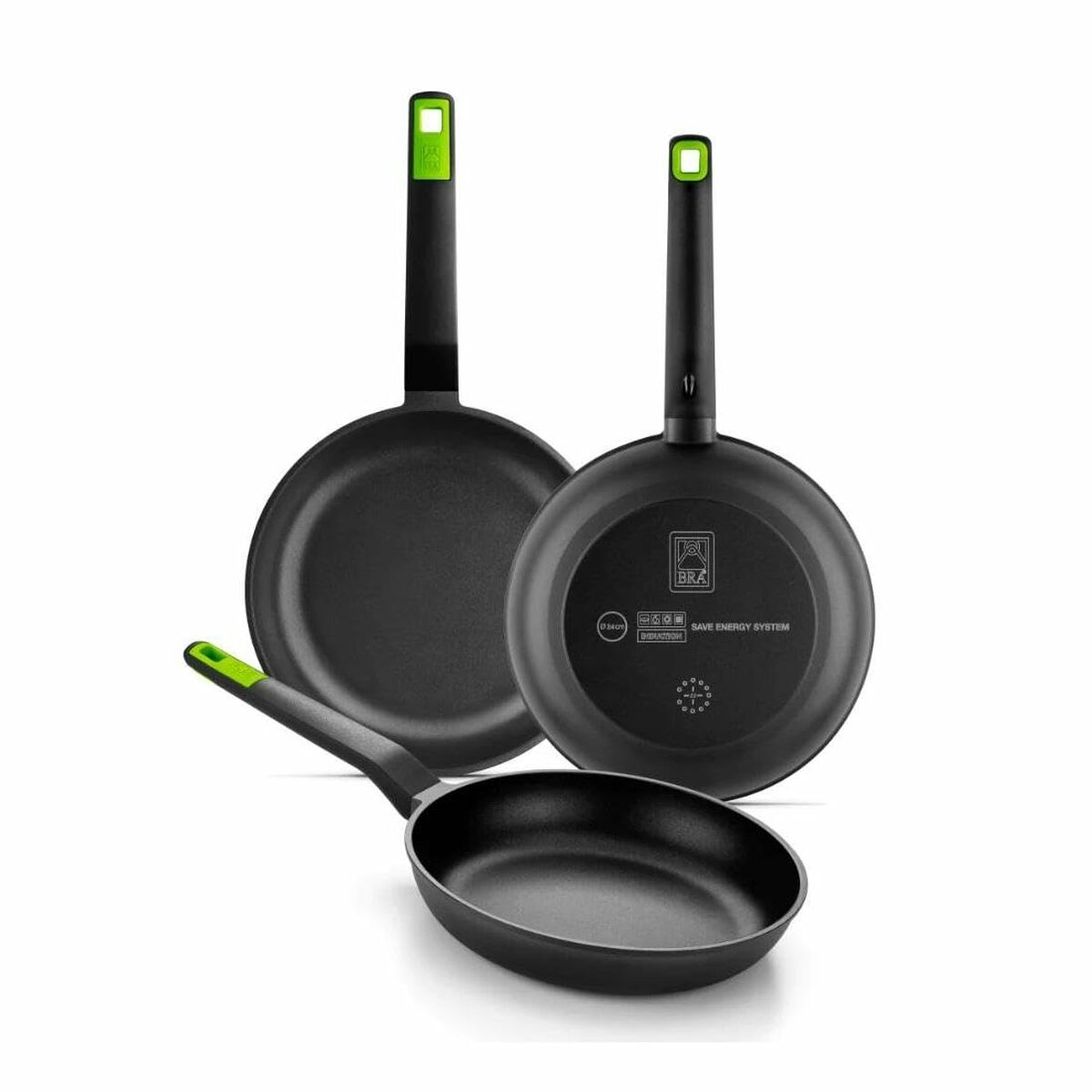 Set of Frying Pans BRA GASTRO A841201 Toughened aluminium 3 Pieces Set of Frying Pans BRA GASTRO A841201 Toughened aluminium 3 Pieces