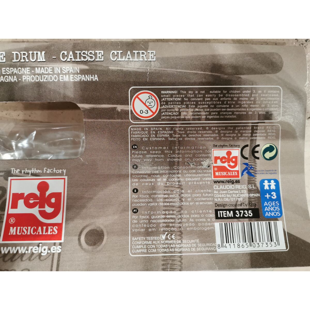 Musical Toy Reig Drum à 32 cm Plastic