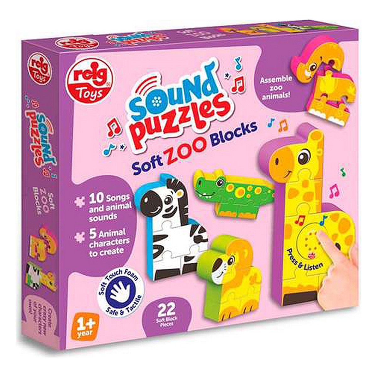 Child’s Puzzle Reig Zoo Blocks 22 Pieces