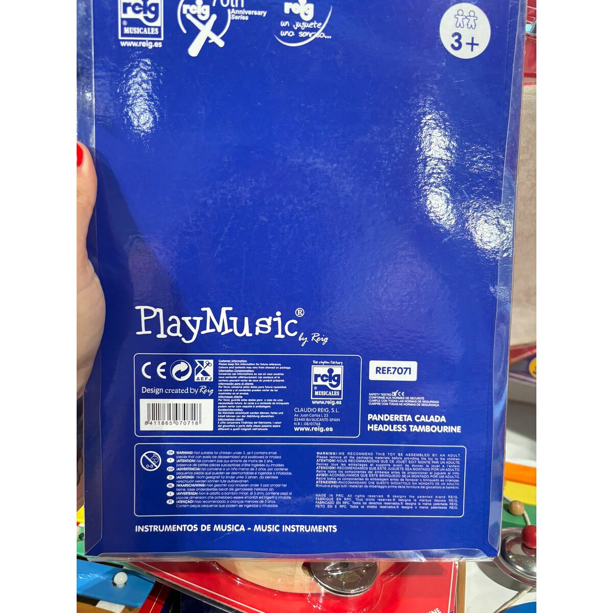 Tambourine Reig  15 cm Wood Plastic 15 cm