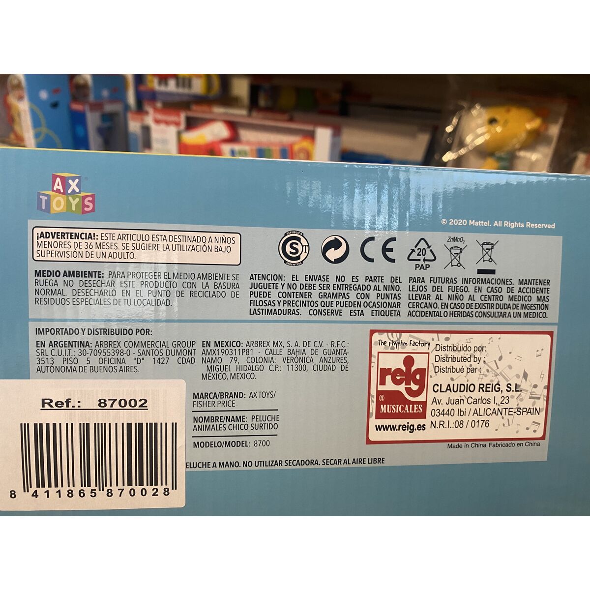 Fluffy toy Fisher-Price Elephant 20 cm Plastic