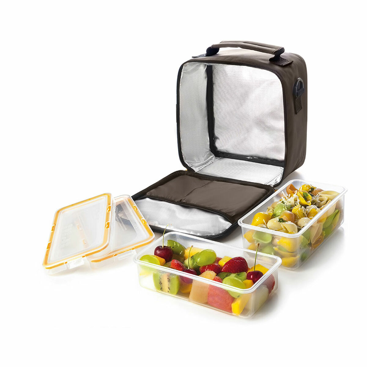 Lunchbox with Accessories Ibili 753455 Brown Polyester 21 x 12 x 22 cm