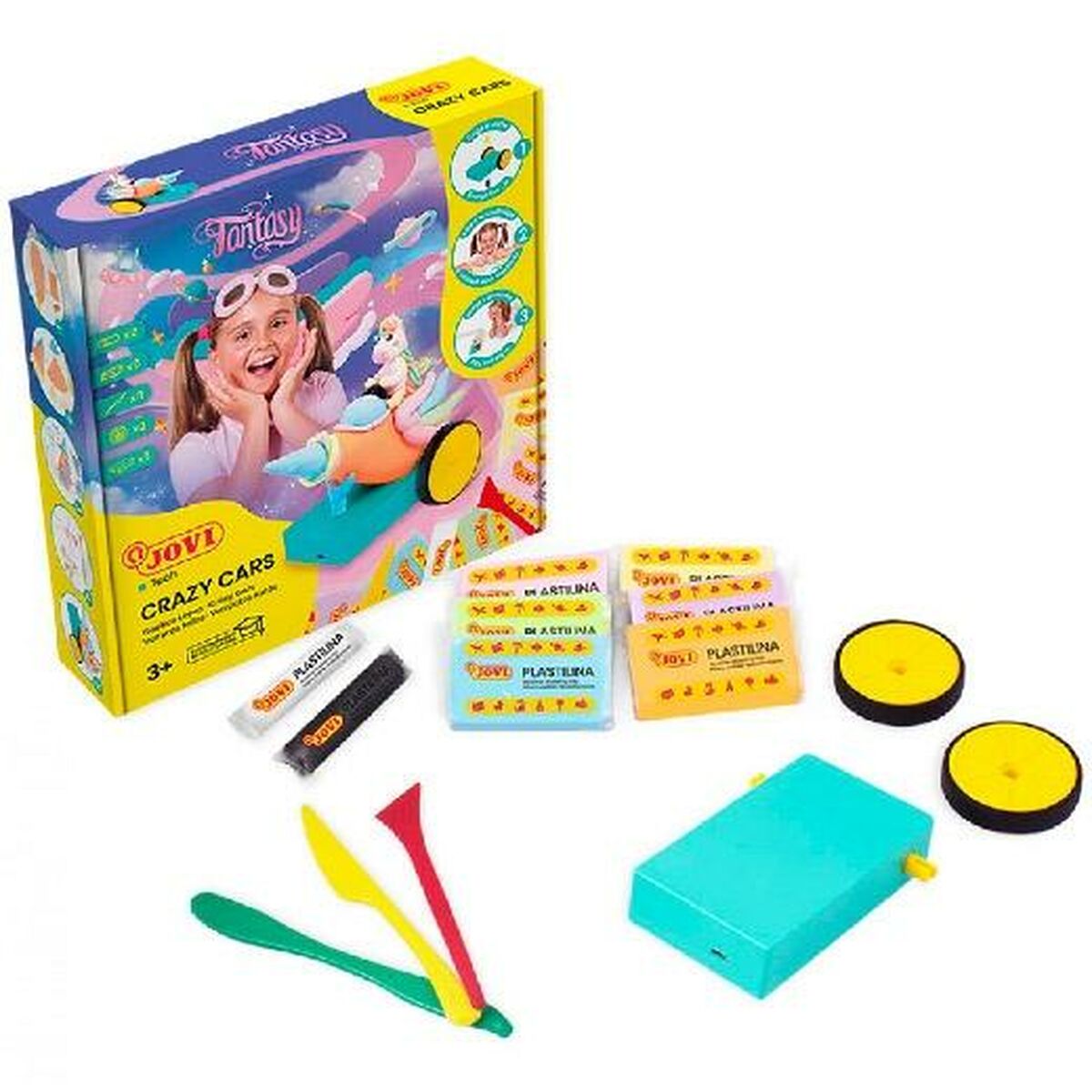 Modelling Clay Game Jovi Crazy Cars Fantasy Multicolour (1 Piece) Modelling Clay Game Jovi Crazy Cars Fantasy Multicolour (1 Piece)