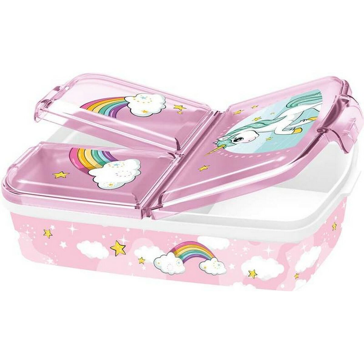 Lunchbox with Cutlery Comparment Stor Unicorn Rainbow (6,7 x 16,5 x 19,5 cm)