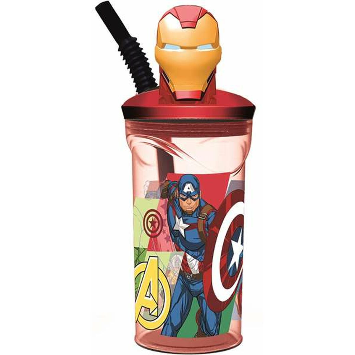 Cup with Straw The Avengers Seven Wonders Iron Man 360 ml Cup with Straw The Avengers Seven Wonders Iron Man 360 ml