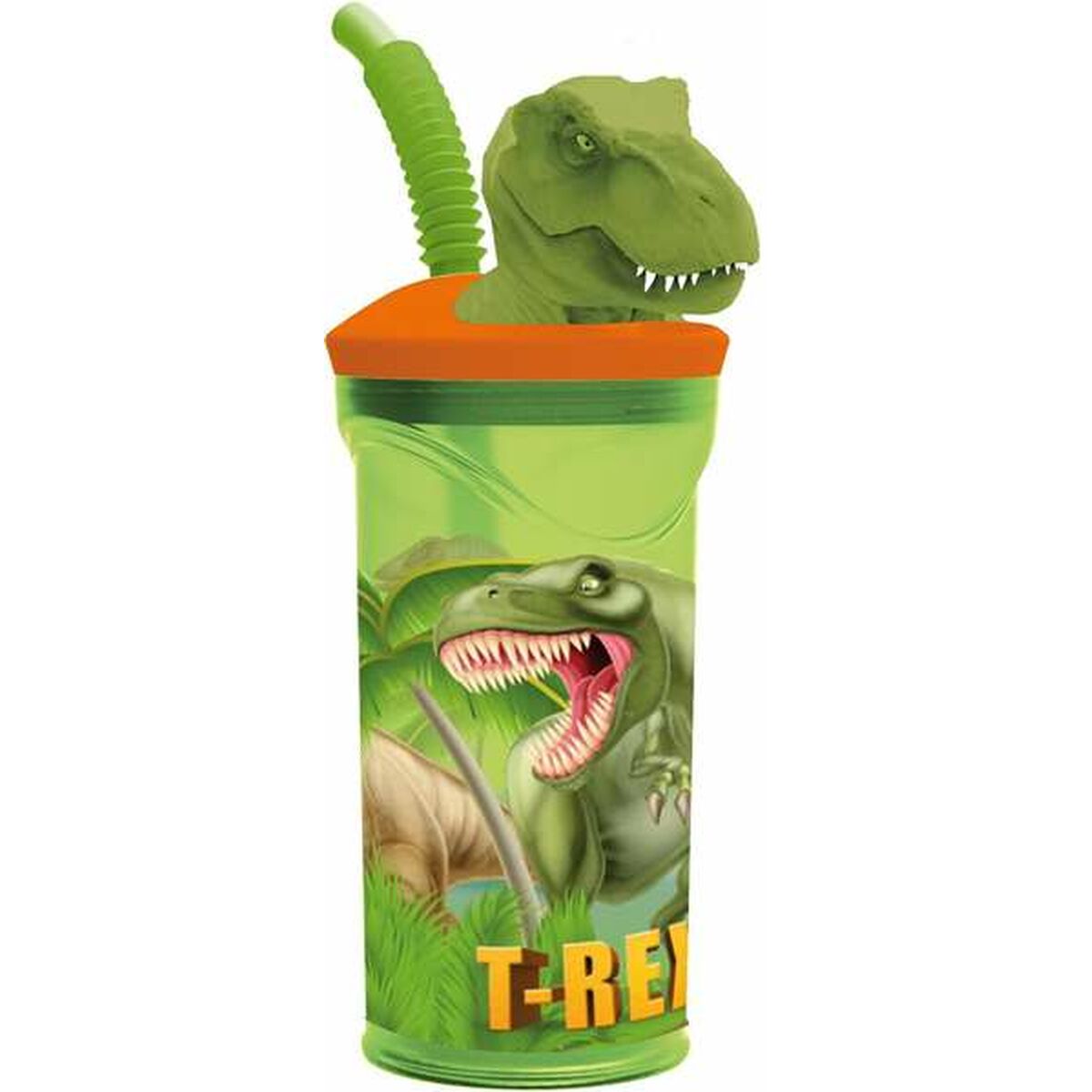 Cup with Straw Stor T-Rex Green Cup with Straw Stor T-Rex Green