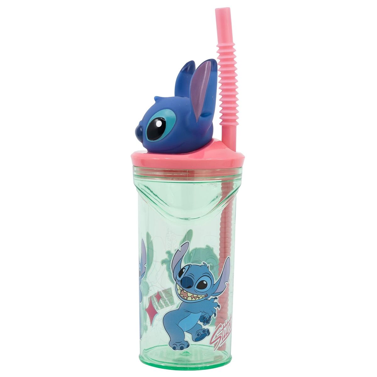 Cup with Straw Stitch Flowers 3D 360 ml