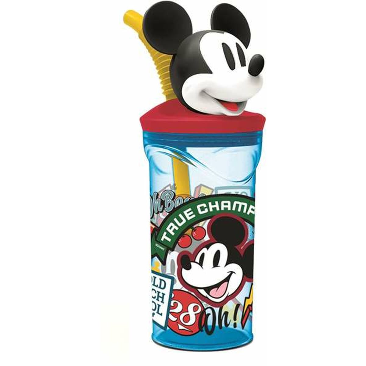 Cup with Straw Mickey Mouse True Champions 360 ml Cup with Straw Mickey Mouse True Champions 360 ml