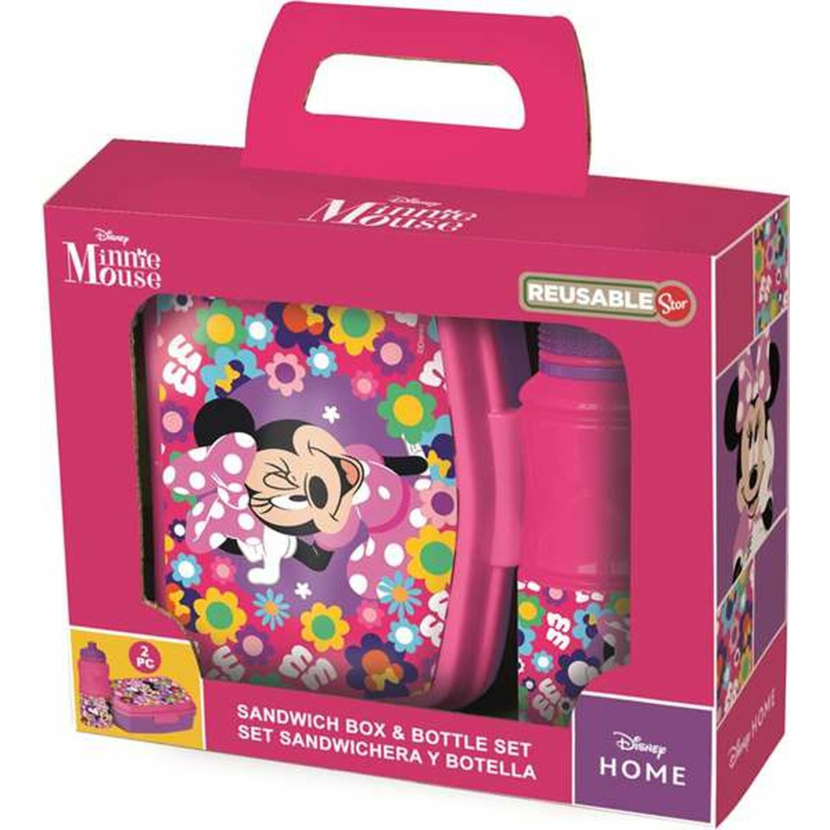 Picnic Holder and Bottle Included Minnie Mouse Bold Florals