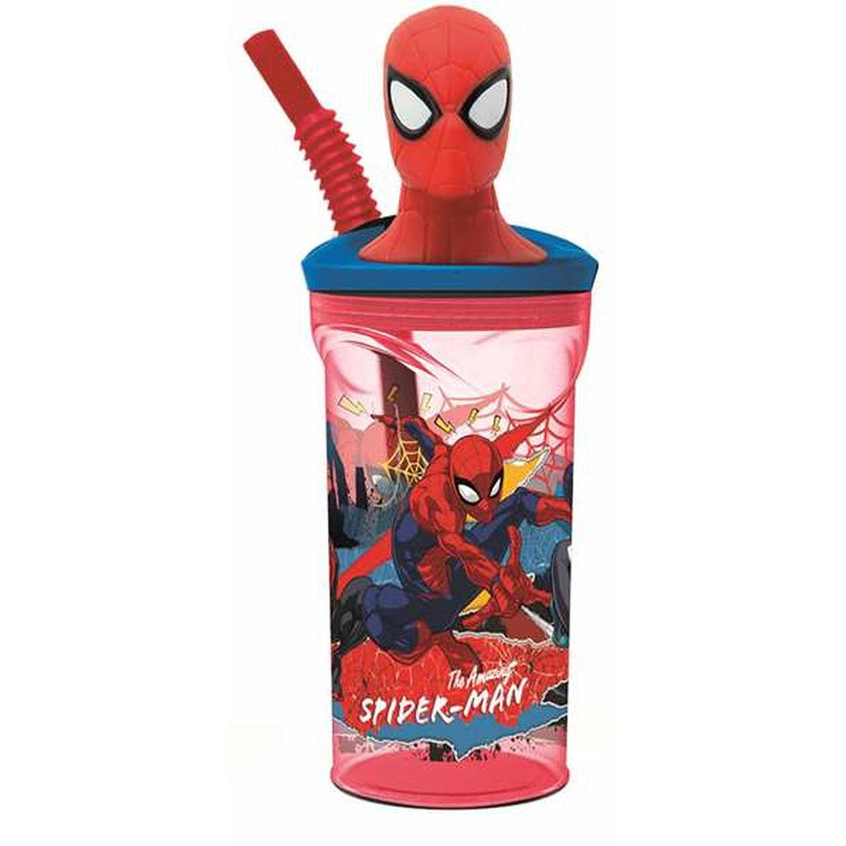 Cup with Straw Spider-Man Moving Target 360 ml 3D Cup with Straw Spider-Man Moving Target 360 ml 3D