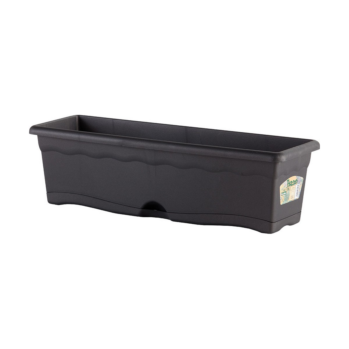 Planter with Dish Plastiken Anthracite polypropylene 80 x 20 cm Planter with Dish Plastiken Anthracite polypropylene 80 x 20 cm