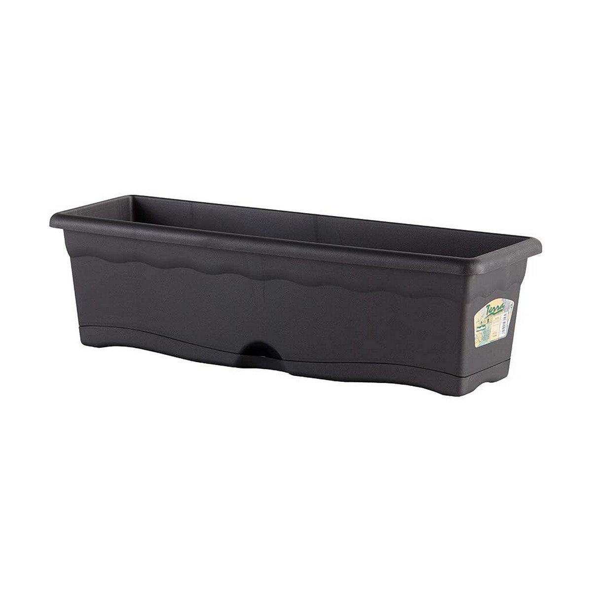 Planter with Dish Plastiken Anthracite polypropylene 60 x 20 cm Planter with Dish Plastiken Anthracite polypropylene 60 x 20 cm