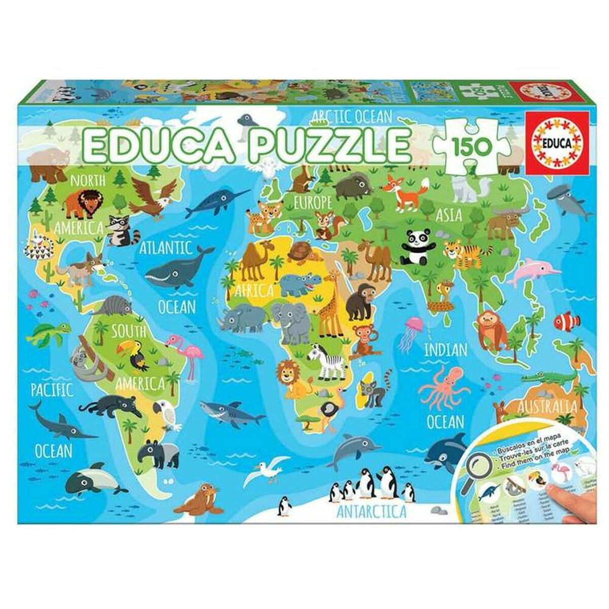 Puzzle Educa Animals Map (150 pcs) Puzzle Educa Animals Map (150 pcs)