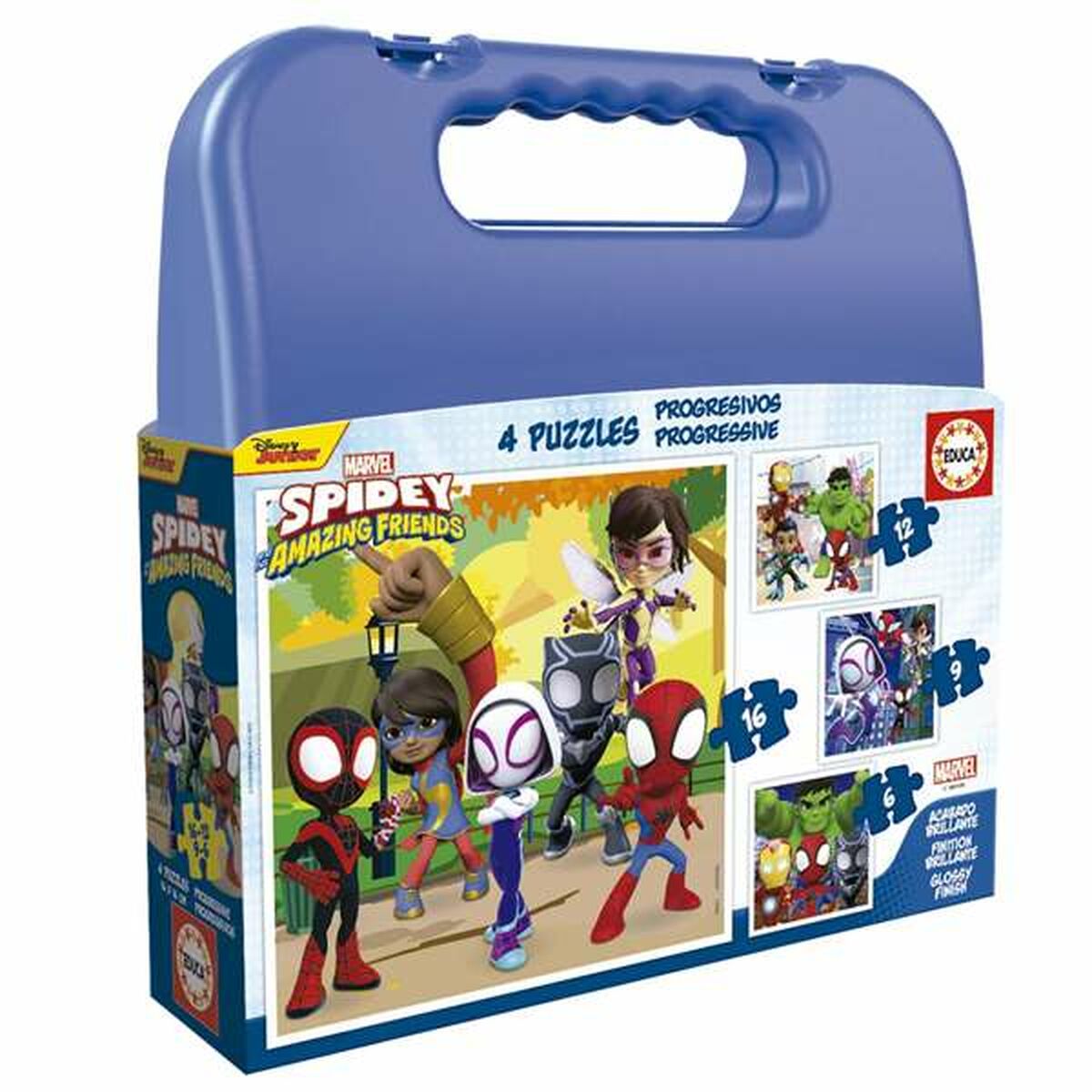 4-Puzzle Set Spidey Briefcase Progressive difficulty 4-Puzzle Set Spidey Briefcase Progressive difficulty